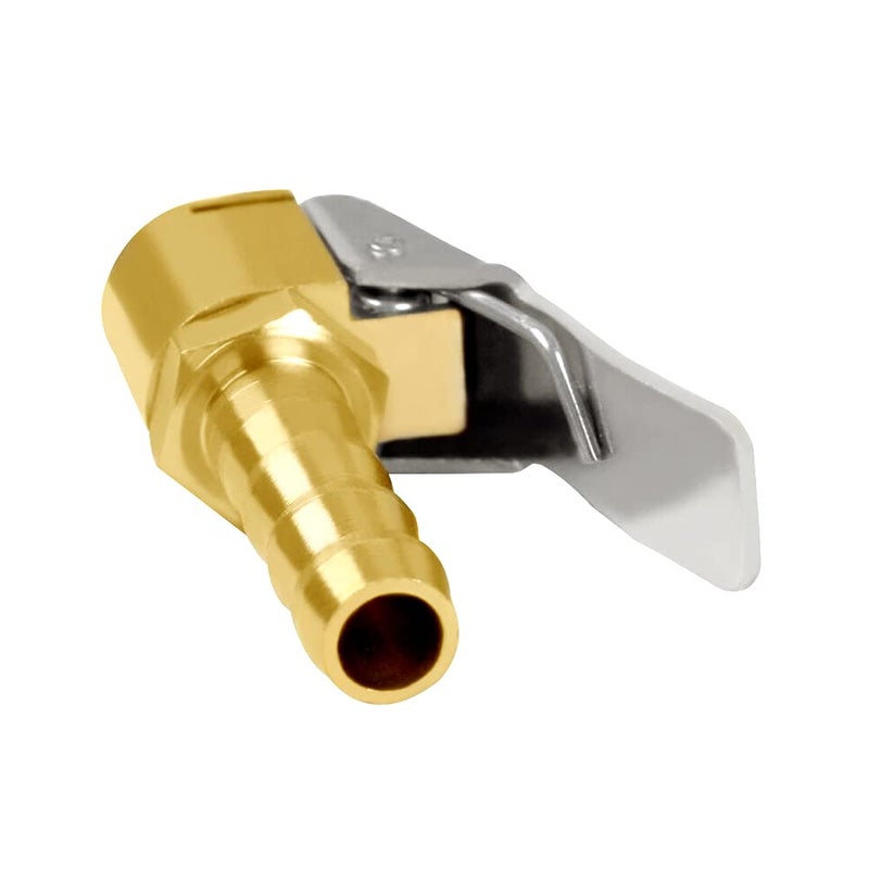 Joywayus Tire Inflator Valve 5/16" Open Flow Air Chuck with Lock Connector and Stainless Steel Clamp 2 Pack - Image 3